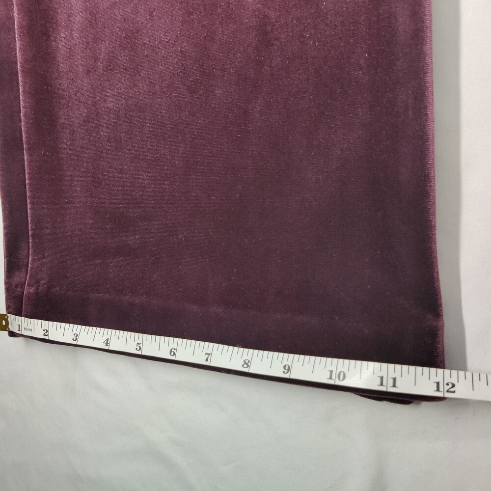 Express Editor HIgh Rise Plum Purple Velvet Relaxed Wide Leg Trouser 10 Witchy - Picture 13 of 14
